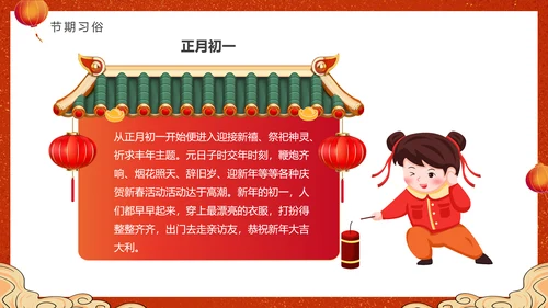 2023兔年春节习俗通用PPT模板
