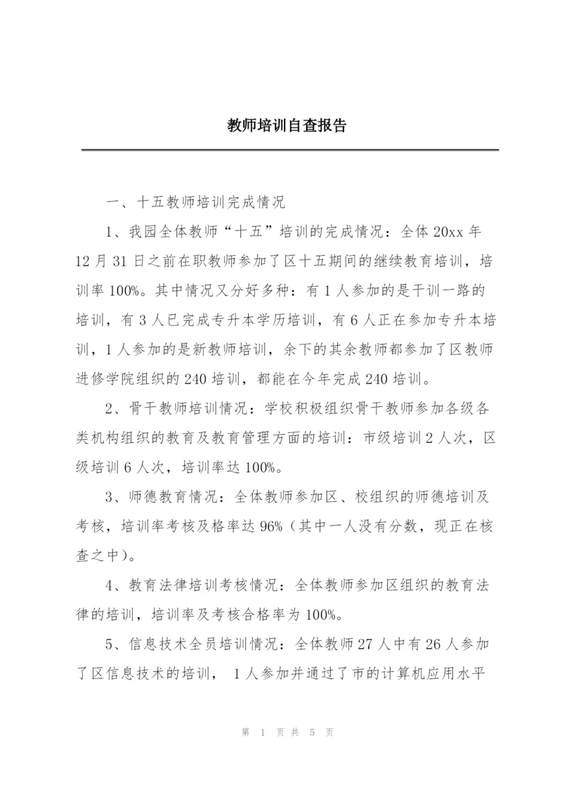 教师培训自查报告.docx