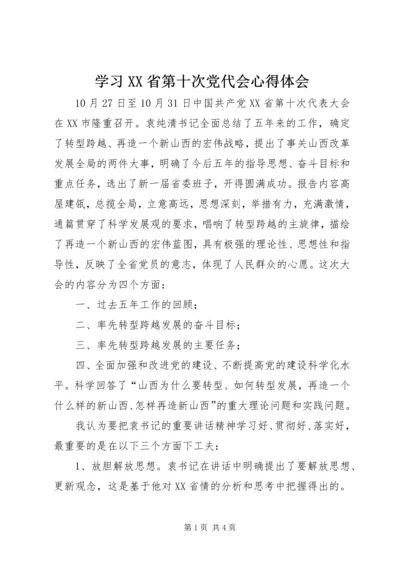 学习XX省第十次党代会心得体会 (5).docx