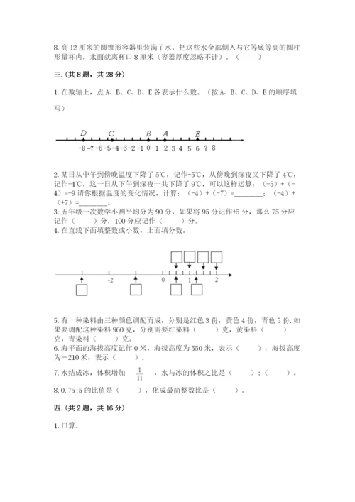 小学六年级数学期末自测题精品【典型题】.docx