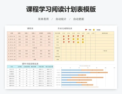 课程学习阅读计划表模版