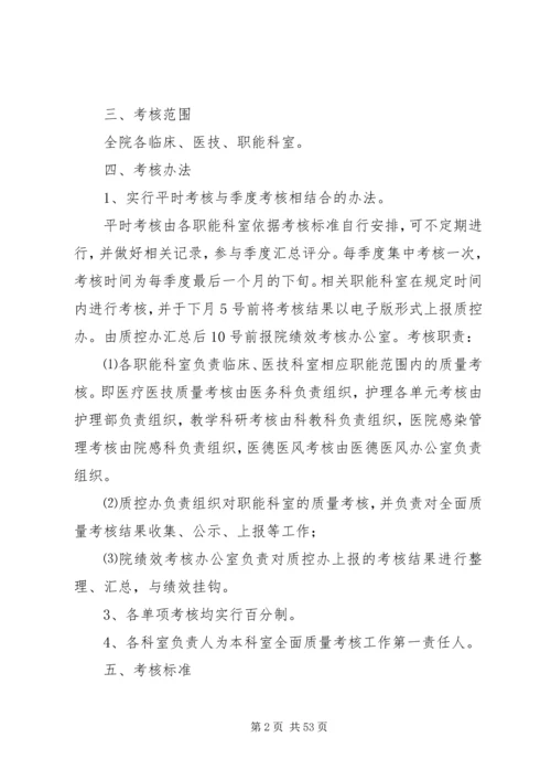 医院全面质量考核方案.docx