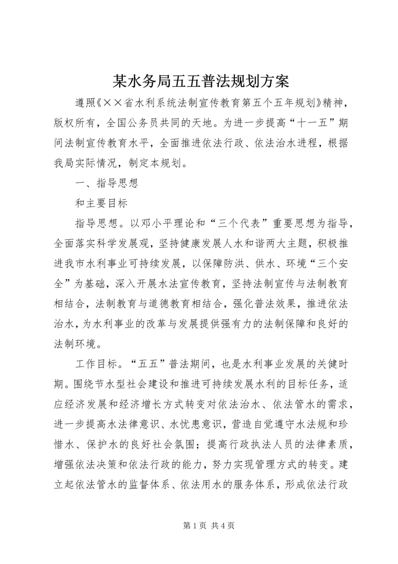 某水务局五五普法规划方案.docx