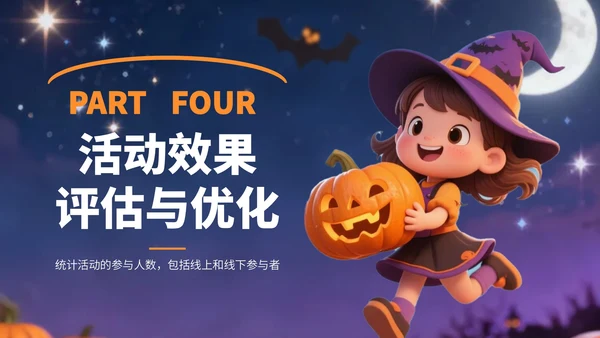 黄紫色卡通风万圣节营销方案PPT