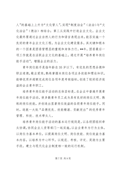 企业共青团工作计划.docx