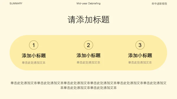 黄色简约风高级感年中述职汇报PPT模板