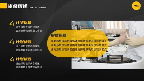 黄黑配色高端商业计划书通用PPT模板