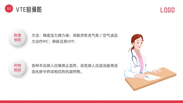 红色微立体vte的预防及护理PPT模板宣传PPT动态PPT护理查房