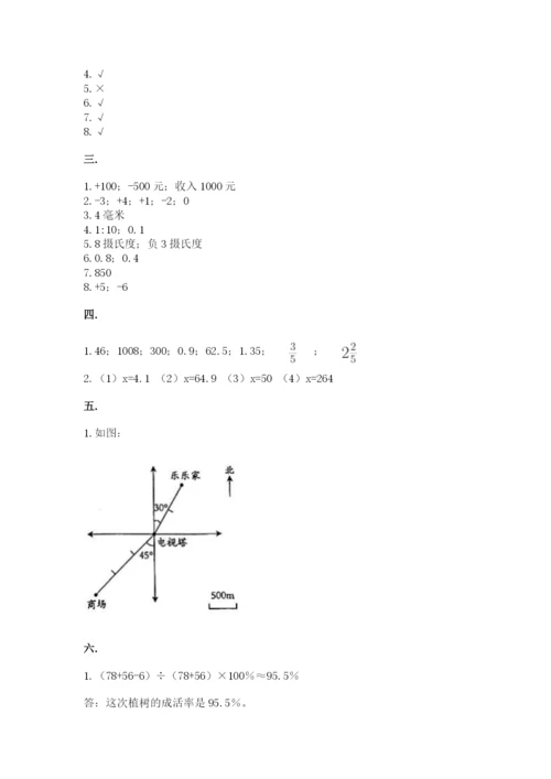 河南省平顶山市六年级下册数学期末考试试卷学生专用.docx