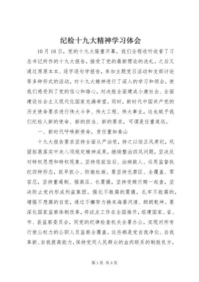 纪检十九大精神学习体会 (2).docx