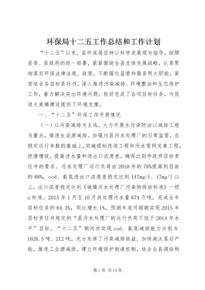 环保局十二五工作总结和工作计划.docx