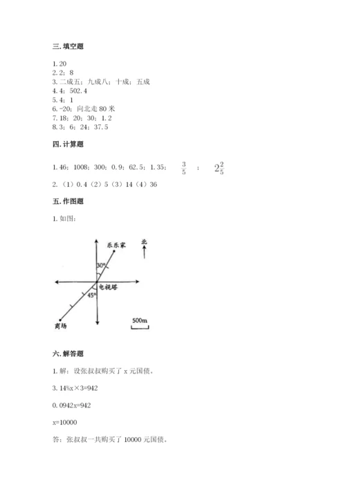 小学六年级下册数学期末卷及1套完整答案.docx