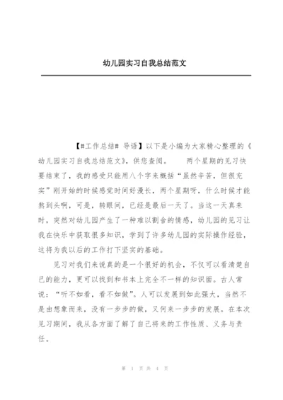 幼儿园实习自我总结范文.docx