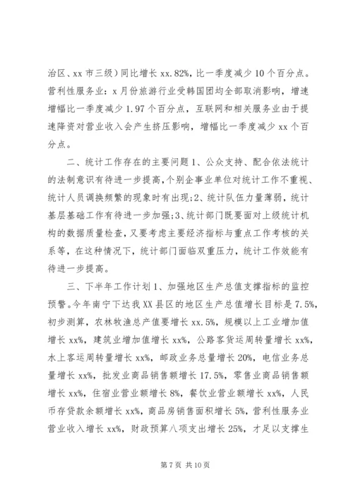 统计局上半年工作总结和下半年工作计划.docx