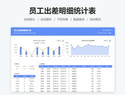 员工出差明细统计表