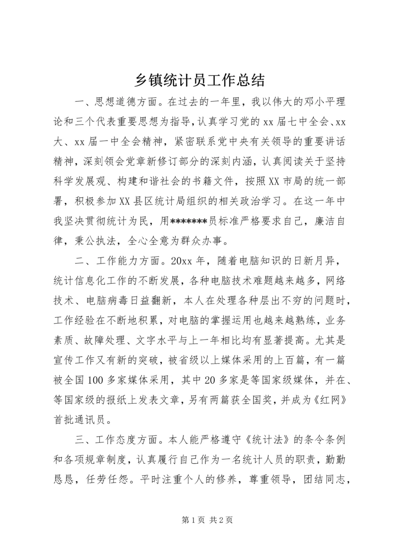 乡镇统计员工作总结.docx