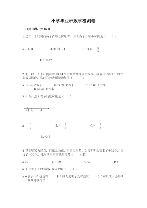 小学毕业班数学检测卷精品【考点梳理】.docx