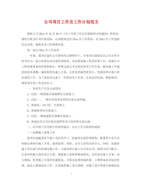 精编之公司项目工作及工作计划范文.docx