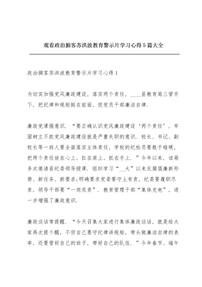 观看《政治掮客苏洪波》教育警示片学习心得5篇大全.docx