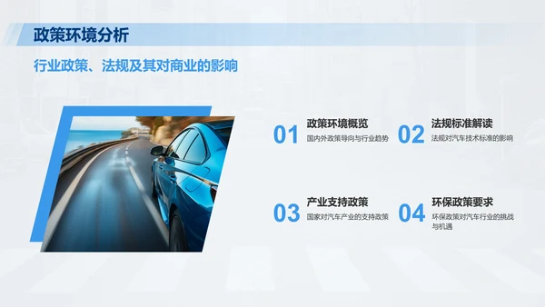 蓝色商务风汽车行业商业计划书PPT模板