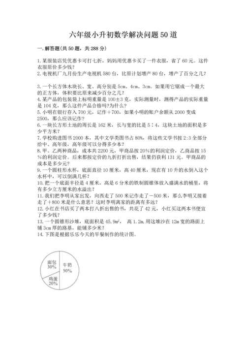 六年级小升初数学解决问题50道精品【夺冠系列】.docx
