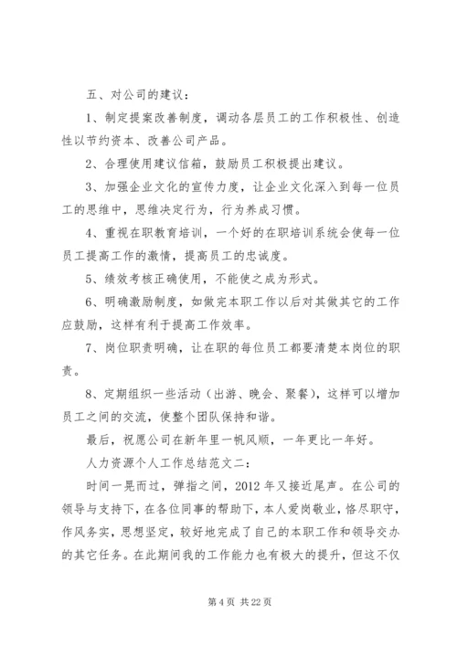 人力资源个人工作总结范文3篇.docx