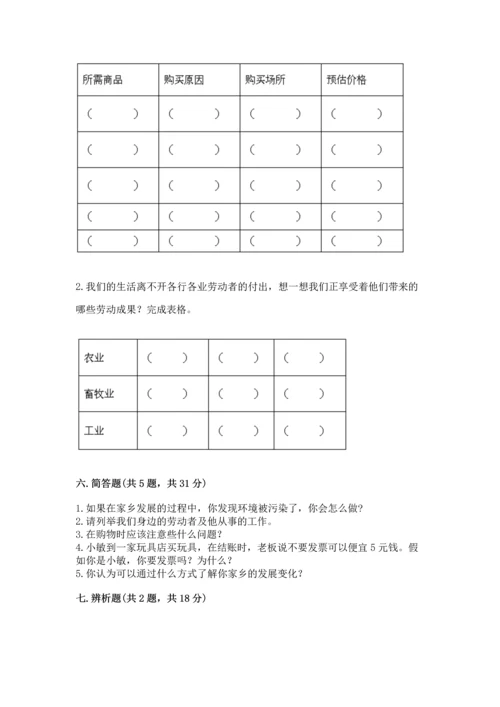 部编版小学四年级下册道德与法治《期末测试卷》及参考答案【精练】.docx