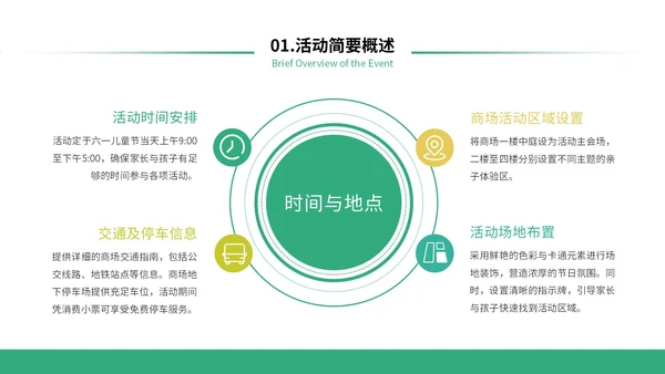 绿色简约风六一商场活动策划PPT模板