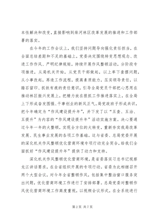 在全局深化作风整顿优化营商环境动员会上的讲话.docx