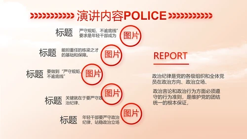 红色大气中国公安警察工作总结动态PPT模板
