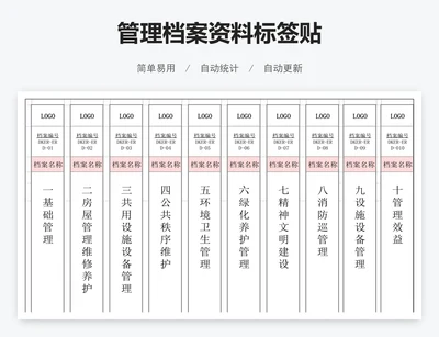 管理档案资料标签贴