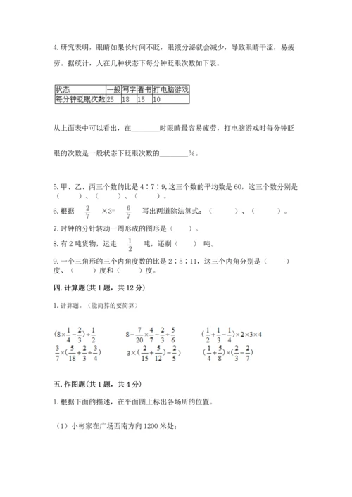 小学六年级上册数学期末测试卷附参考答案【培优】.docx