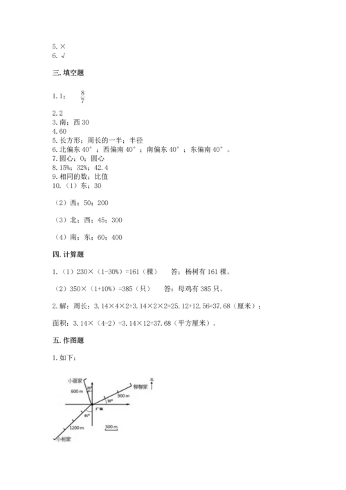 2022六年级上册数学期末测试卷（名师推荐）word版.docx