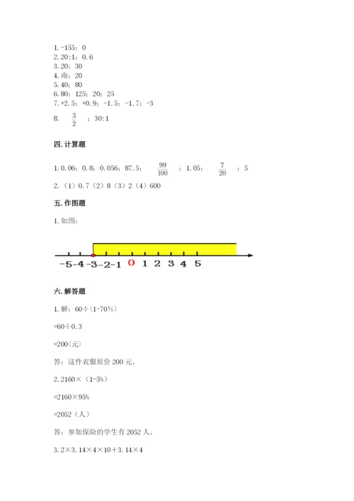 北师大版小学数学六年级下册期末检测试题及参考答案（考试直接用）.docx