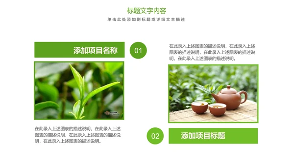 唯美清新绿色茶园茶艺茶文化品茶论道PPT模板