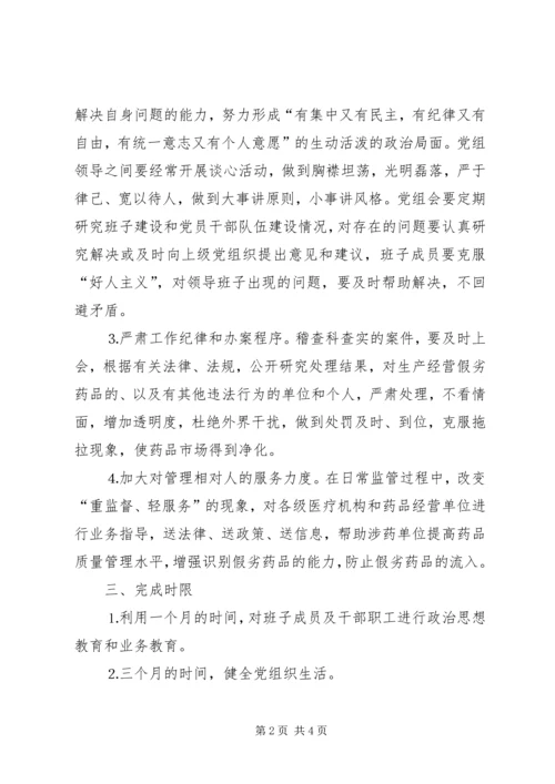 药监局领导班子第三阶段整改方案范文 (6).docx