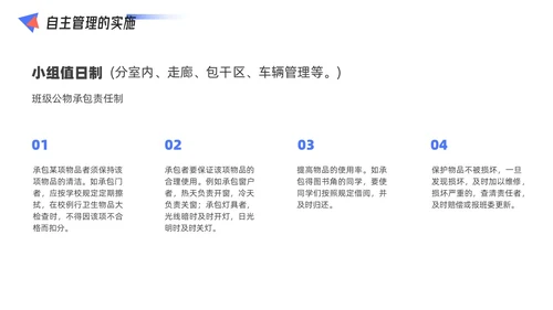 红蓝配色简约风几何形状班级自主管理课件PPT教师培训
