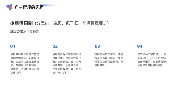 红蓝配色简约风几何形状班级自主管理课件PPT教师培训