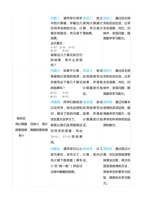 （大单元整体教学）第三单元 小数除法 单元分析（表格式）教学设计
