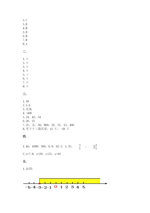 小学六年级下册数学摸底考试题附完整答案（精选题）.docx