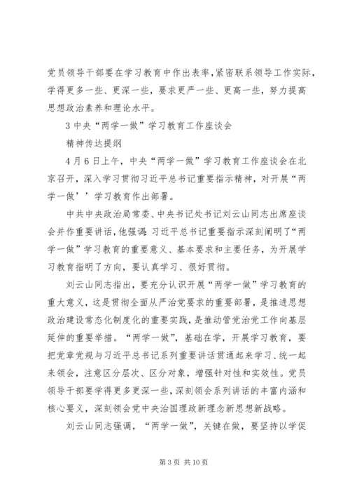 全省、全市“两学一做”学习教育工作座谈会精神传达提纲 (5).docx