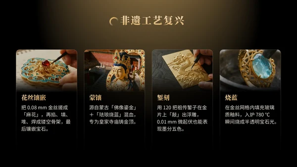 金色商务风黄金珠宝品牌发布会PPT模版