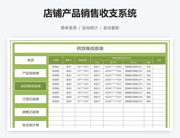 店铺产品销售收支系统