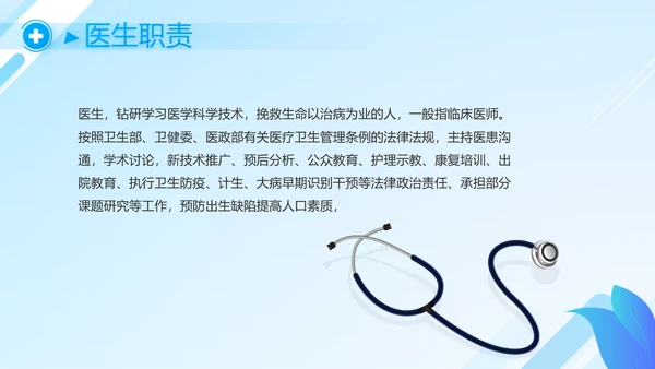 蓝色医疗医院院长工作报告动态PPT