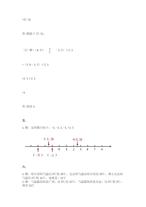 小学六年级升初中模拟试卷精品（满分必刷）.docx