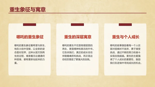 红色插画风哪吒精神开学第一课PPT模板