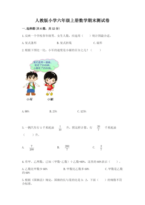 人教版小学六年级上册数学期末测试卷精品【网校专用】.docx