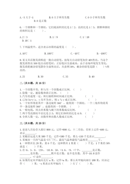 小学毕业班数学检测卷（精练）.docx