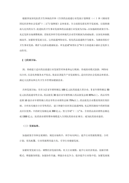 湖南省药品流通行业发展规划方案.docx