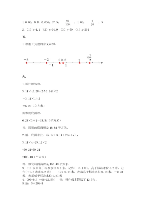 小学毕业班数学检测题及参考答案1套.docx